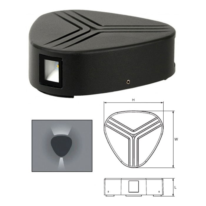 Elmark LED kültéri, falon kívüli lámpatest, sötétszürke, 380 lm, 4000-4300 K, 2x3 W termék fő termékképe